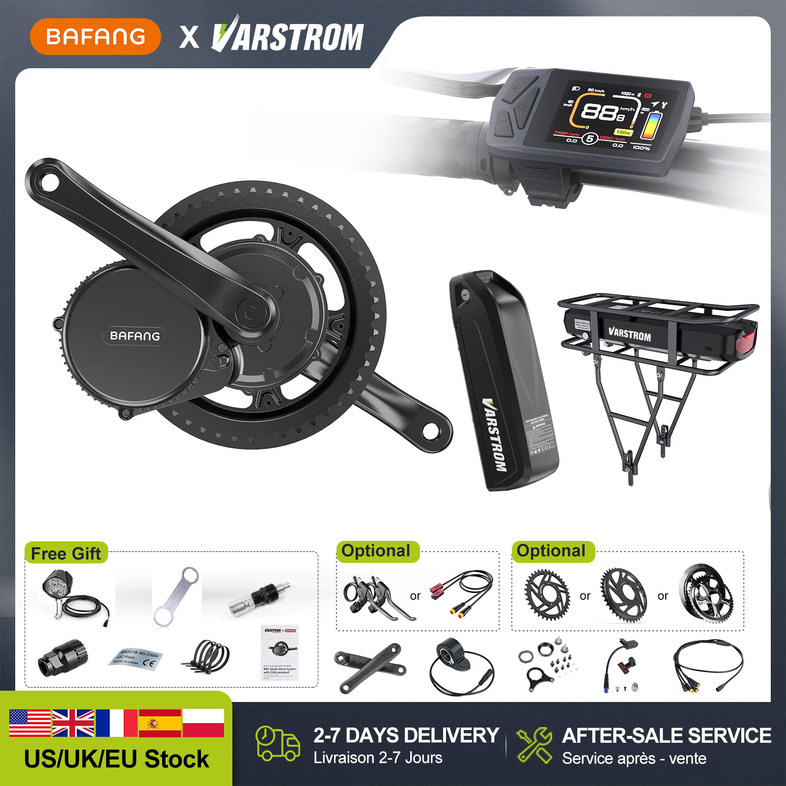 [US Direct] BAFANG 48V 500W750 - Side Hung Mid Drive Motor Kit review and price