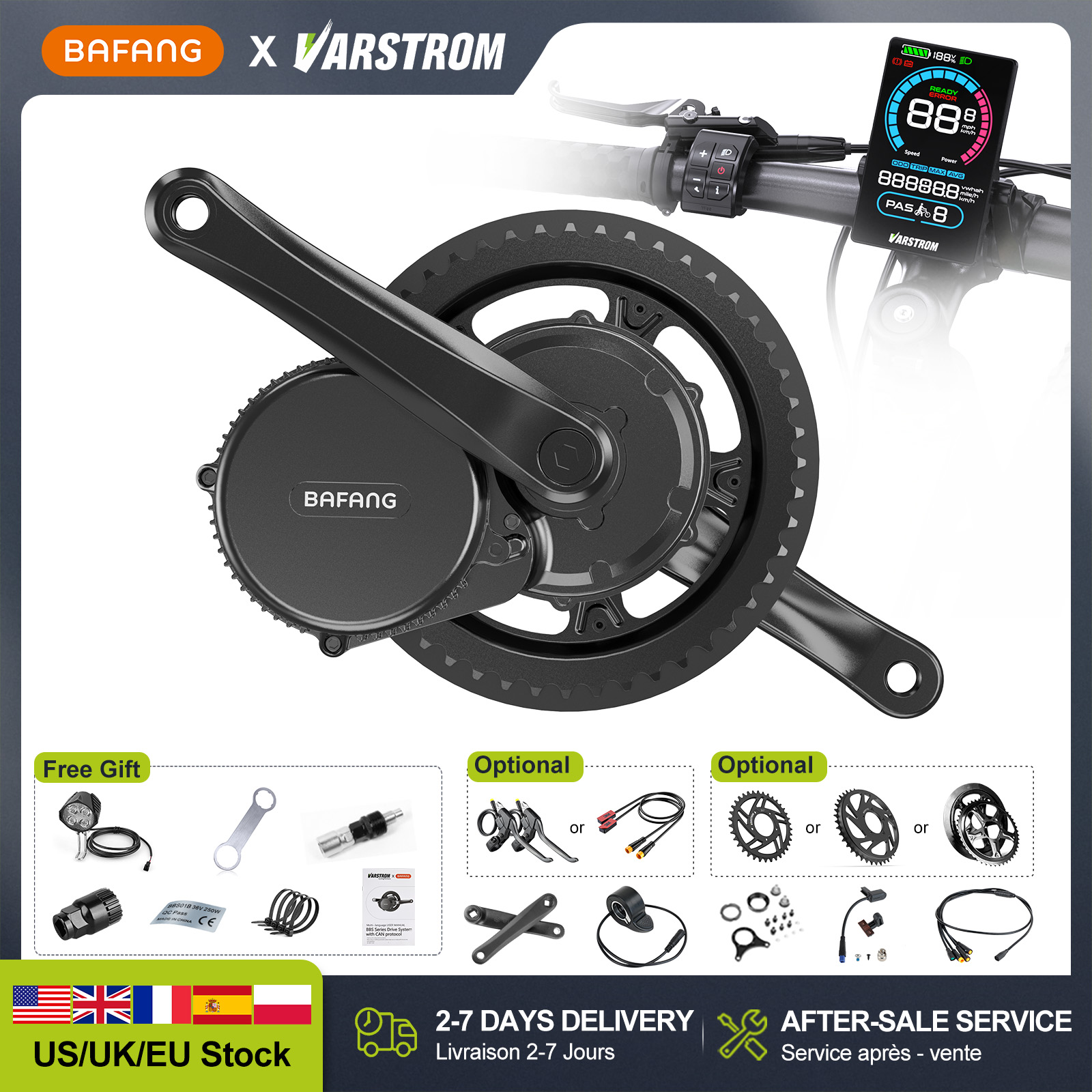 [US Stock] BAFANG 48V 500W 750 - Side Hung Mid Drive Motor Kit review and price