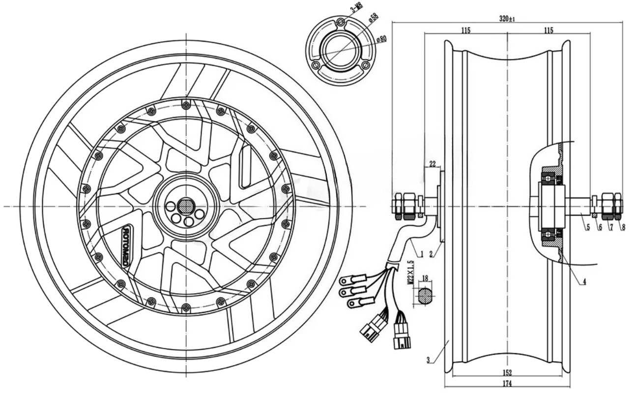 QSMOTOR 17X6.0 Inch 273 12000W - 12000W Electric Motorcycle Hub Motor review and price