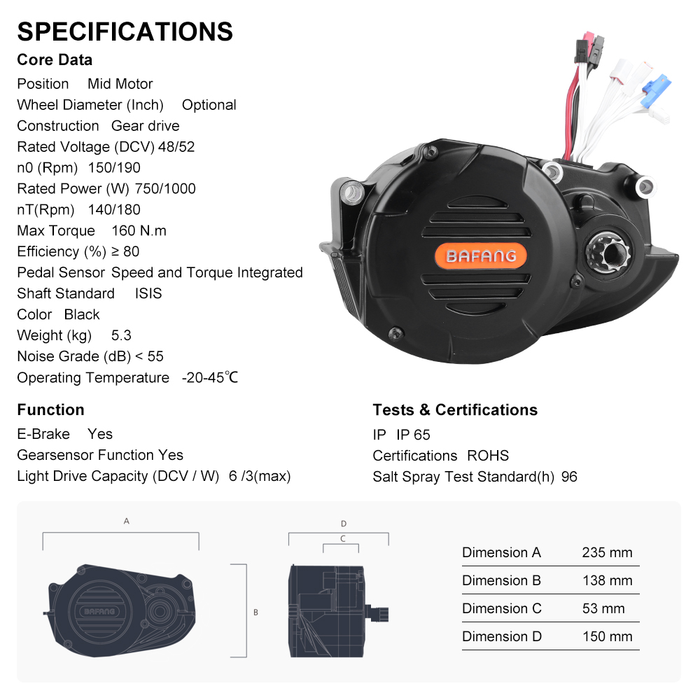 risunmotor M620 G510 48V 52V 1 - Mid Drive Conversion Kit 1000W review and price