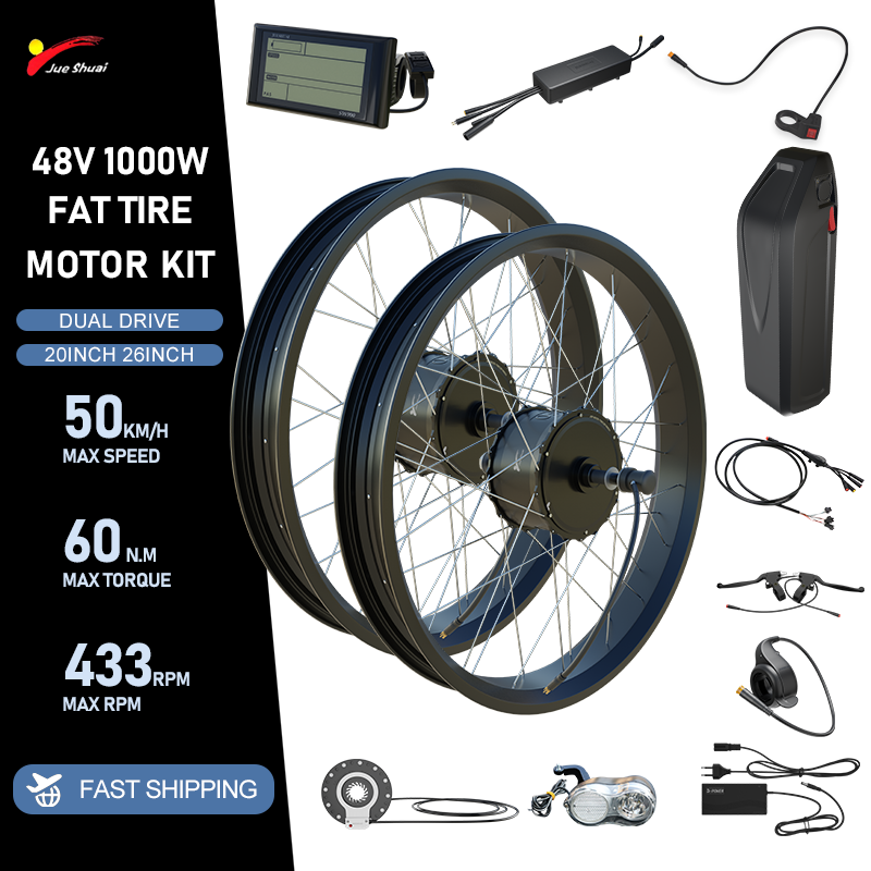 48V 2000W E-bike Fat Tire Conv - Dual Motor Ebike Kit 2000W review and price
